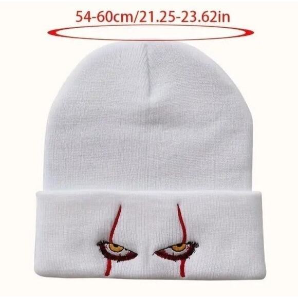 Pennywise "IT" Beanie Hat Stephen Halloween Birthday Christmas Gift White NEW!! - Picture 7 of 7